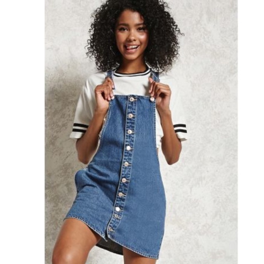 ☀️ 3/$30 Forever 21 Denim Overall Dress NWOT